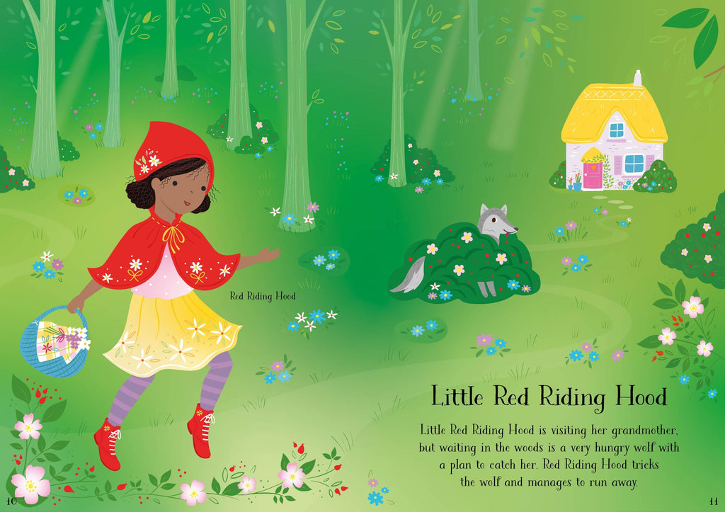 Carte cu stickere si povesti, Little Sticker Dolly Dressing Fairy Tales, Usborne, +4 ani