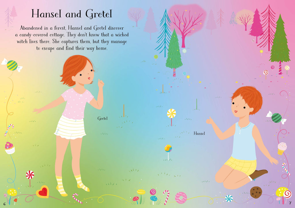 Carte cu stickere si povesti, Little Sticker Dolly Dressing Fairy Tales, Usborne, +4 ani