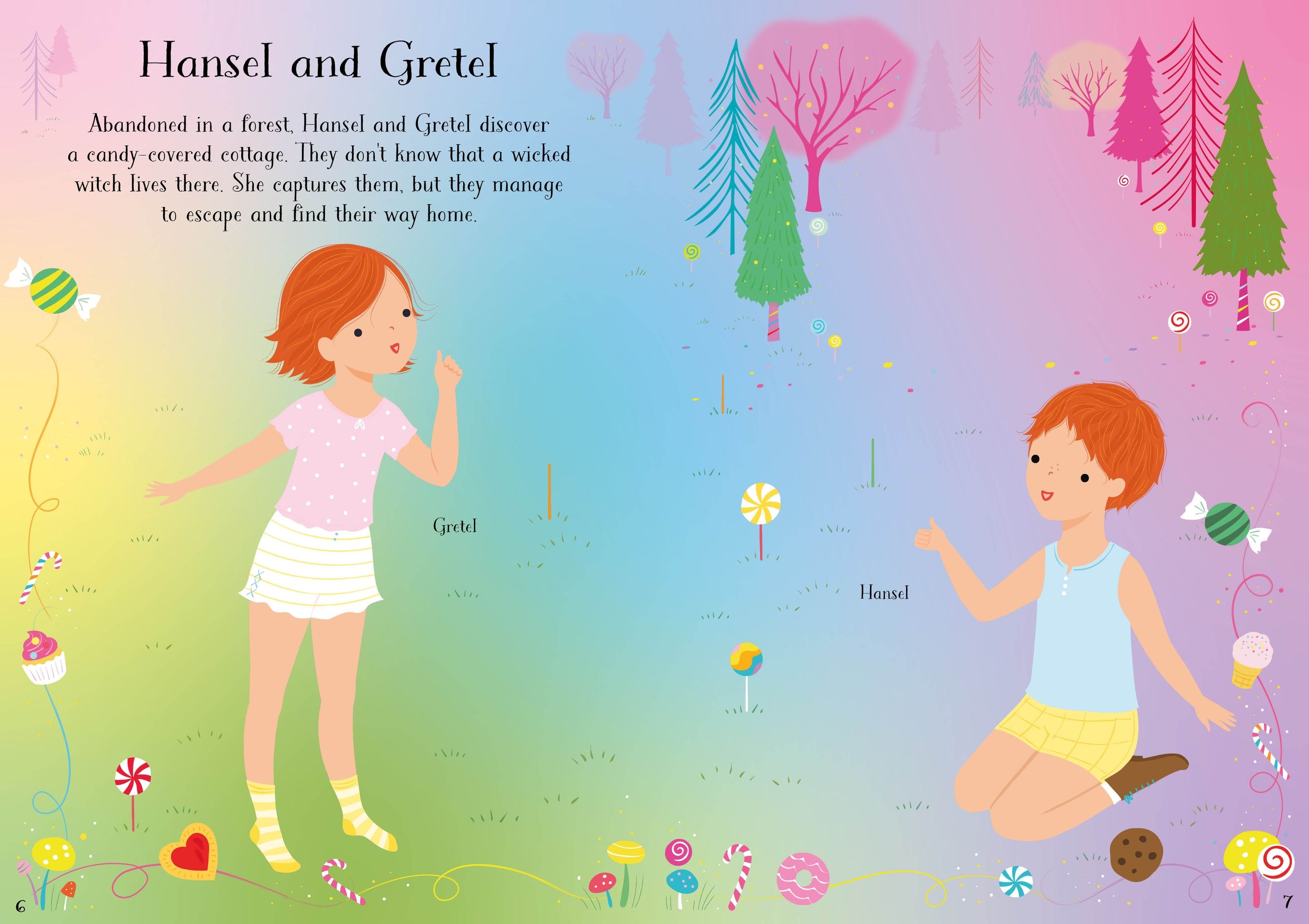Carte cu stickere si povesti, Little Sticker Dolly Dressing Fairy Tales, Usborne, +4 ani