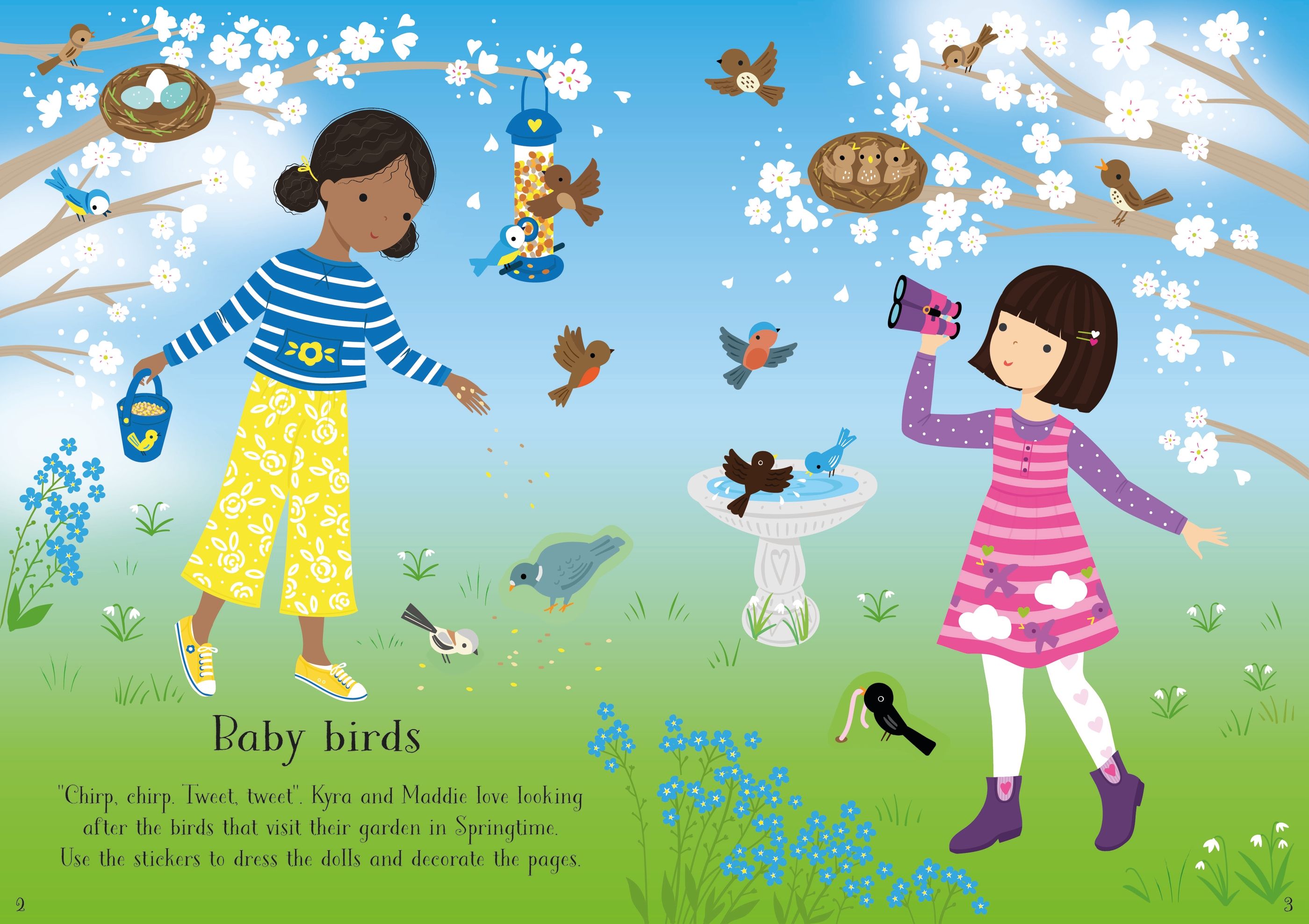 Carte cu stickere Little Sticker Dolly Dressing Easter, Usborne, +4 ani