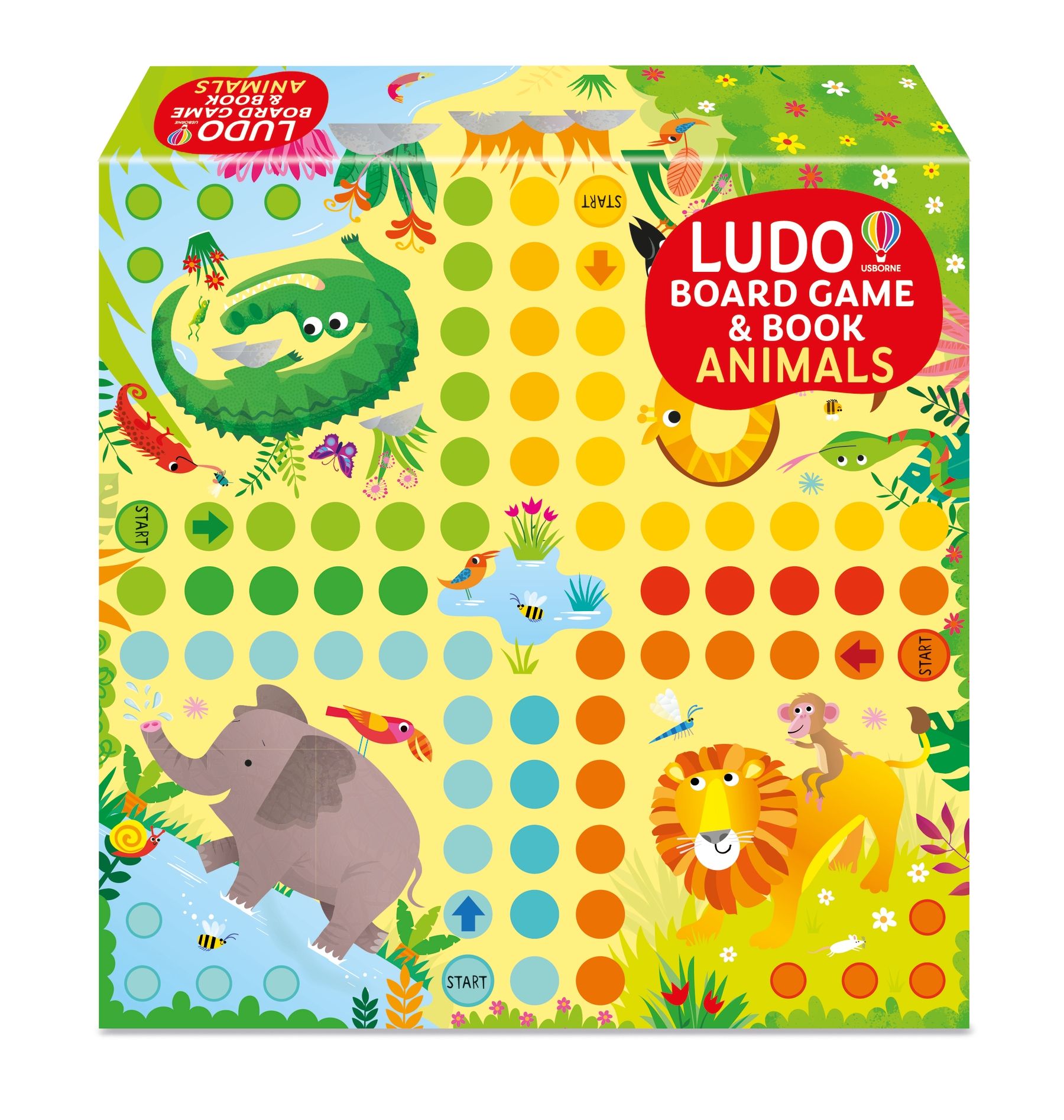 Carte si joc pentru copii - "Ludo Board Game Animals", Usborne, +3ani