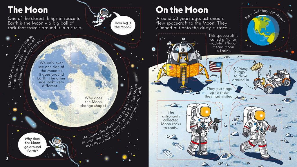 Carte cu clapete Priveste in interiorul spatiului, Look Inside Space, Usborne, +5 ani