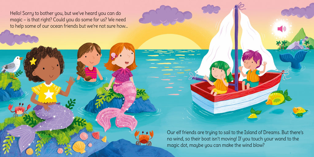Carte interactiva cu bagheta si sunete: "Wand Books: Mermaid Magic", Usborne, +3 ani