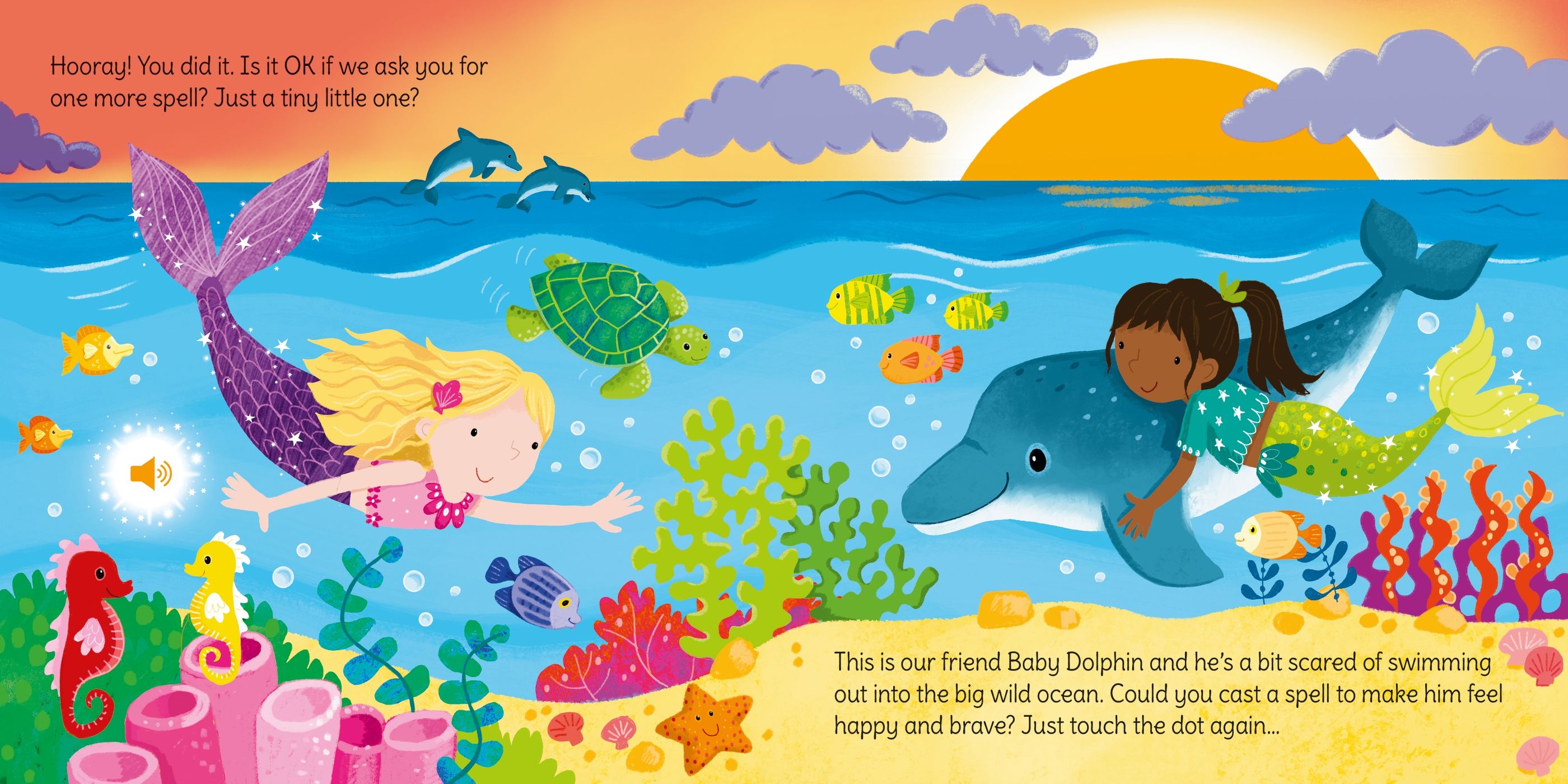 Carte interactiva cu bagheta si sunete: "Wand Books: Mermaid Magic", Usborne, +3 ani