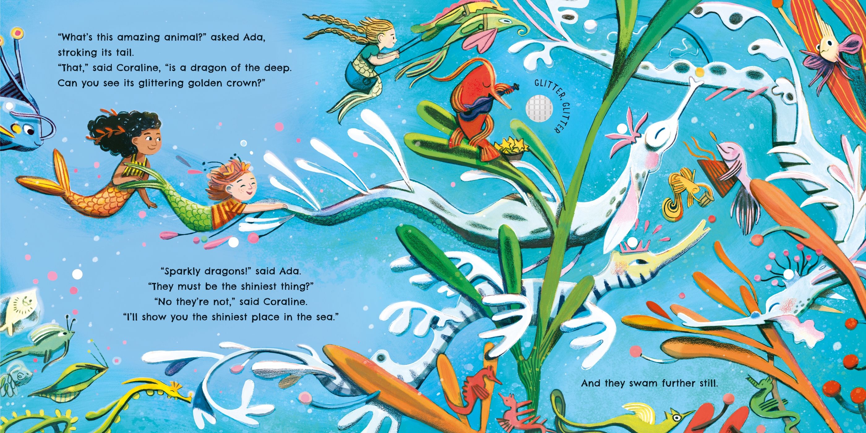 Carte cu lumini si sunete cu Sirene, Lights and Sounds Mermaids, Usborne, +6 luni