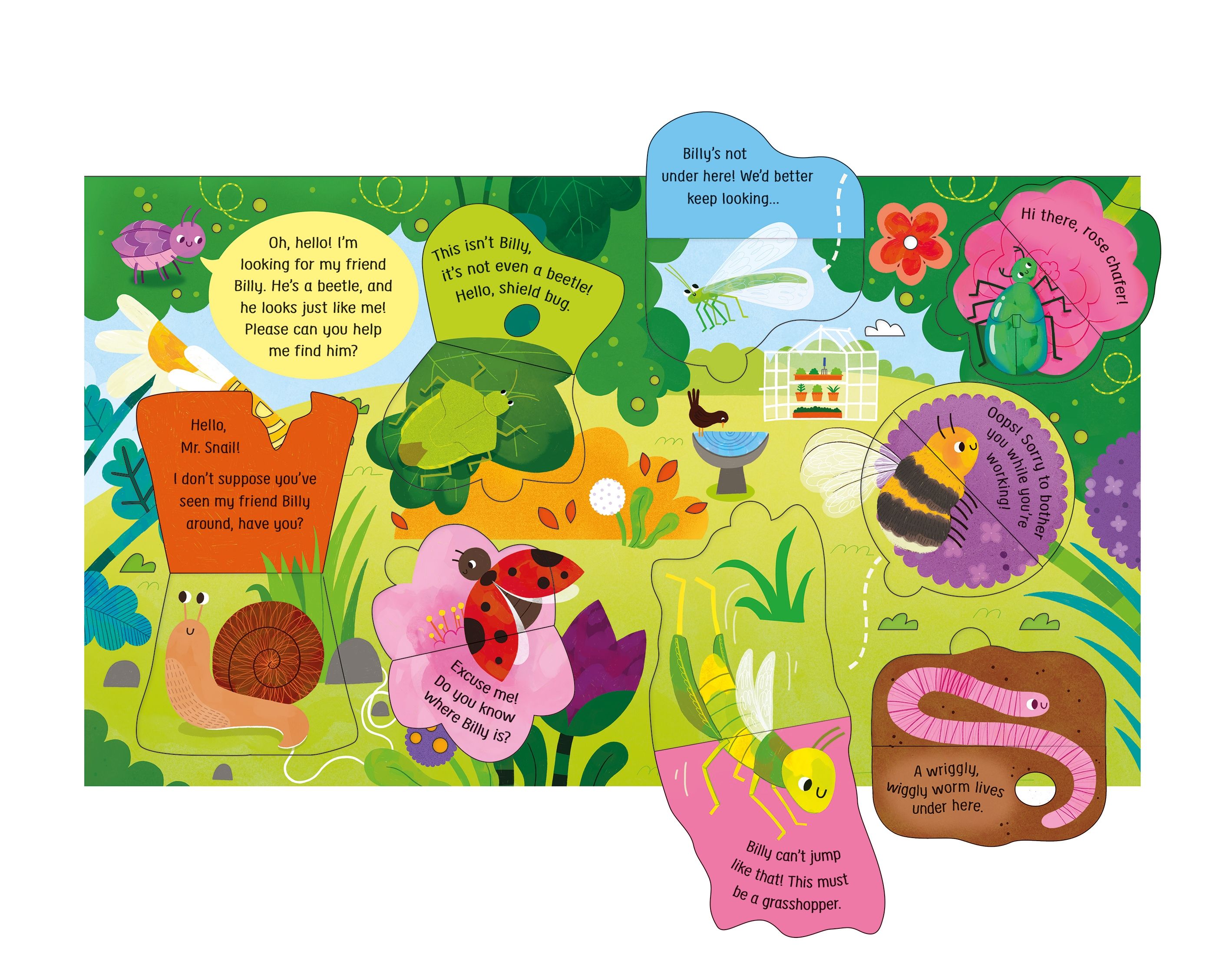 Carte cu clapete My First Lift-the-flap Spot and Say Bugs, Usborne, +2 ani