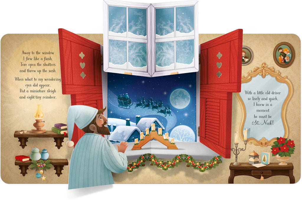 Carte cu pop-ups, A fost noaptea dinainte de Craciun, 'Twas the Night Before Christmas, Usborne, +3 ani