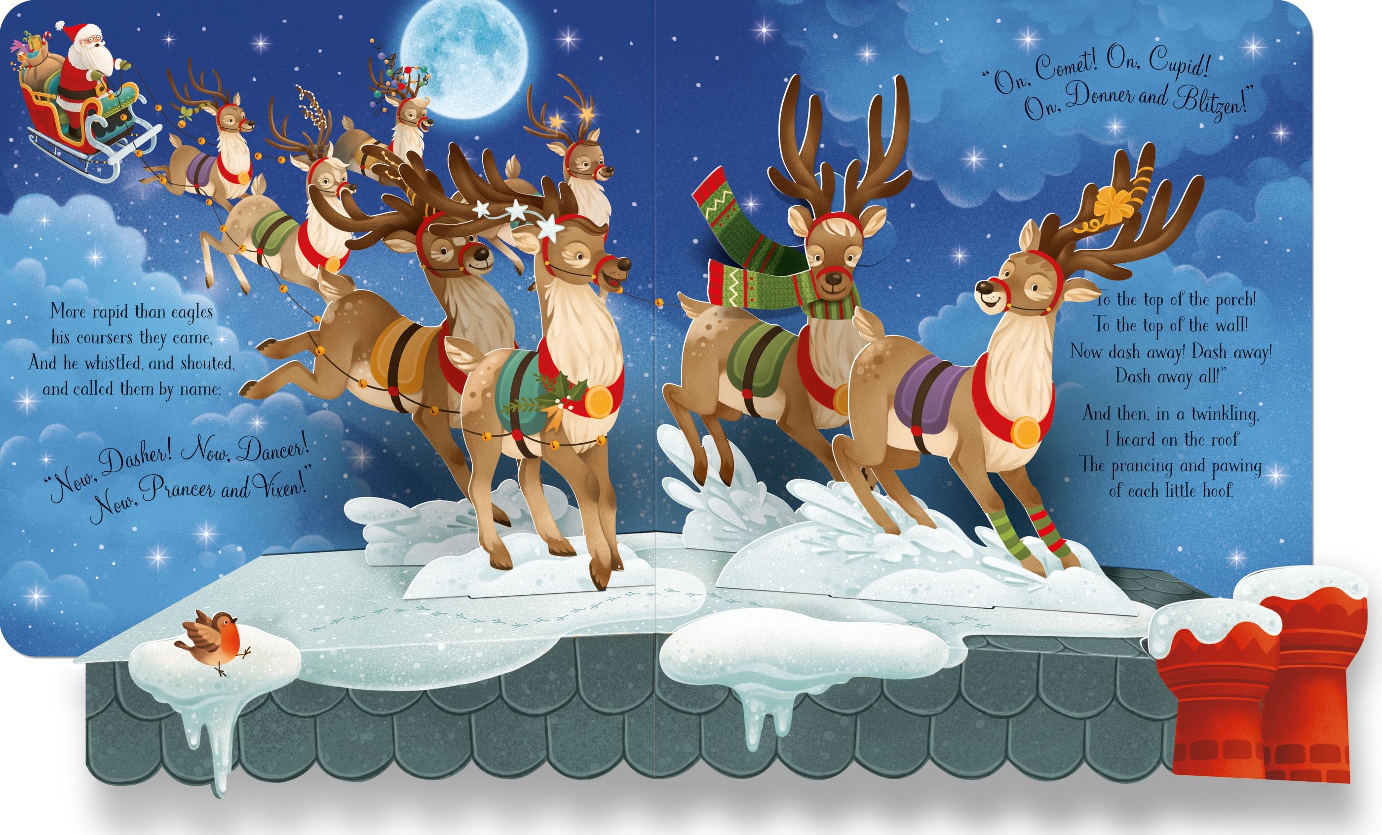 Carte cu pop-ups, A fost noaptea dinainte de Craciun, 'Twas the Night Before Christmas, Usborne, +3 ani