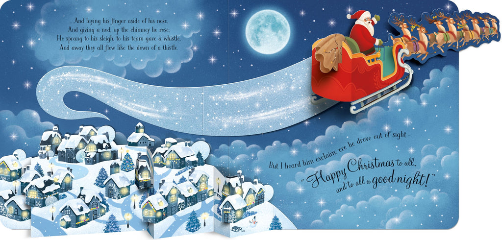 Carte cu pop-ups, A fost noaptea dinainte de Craciun, 'Twas the Night Before Christmas, Usborne, +3 ani