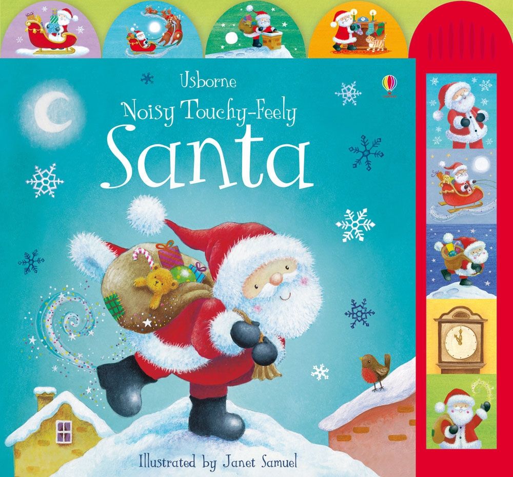 Carte senzoriala cu sunete cu Mos Craciun Noisy Touchy-feely Santa, Usborne, +3 ani