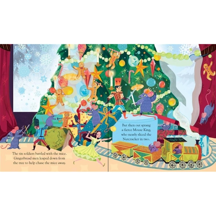 Carte interactiva cu clapete Priveste in interiorul unei povesti Spargatorul de nuci, Peep inside a Fairy Tale The Nutcracker, Usborne, +3 ani