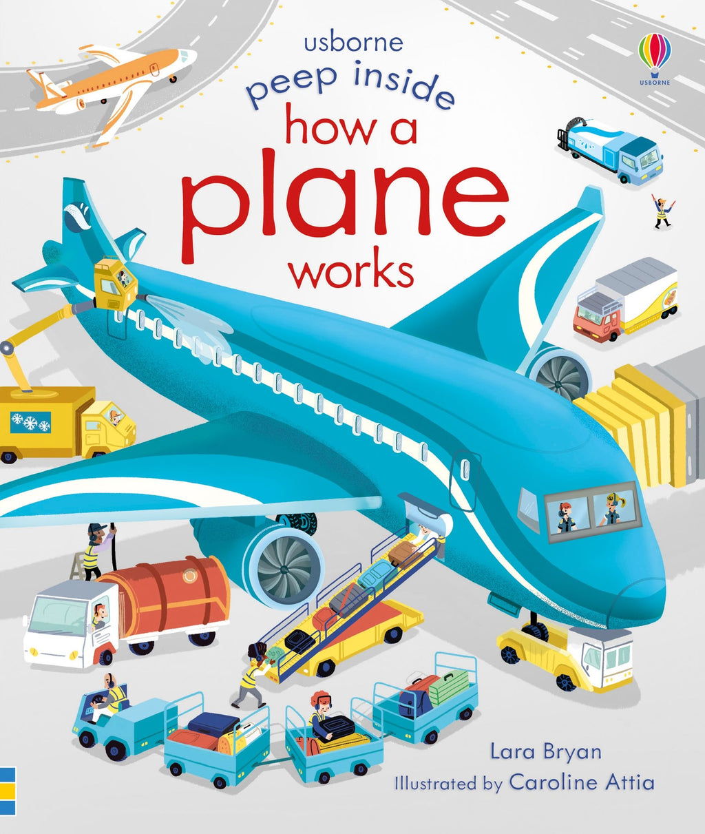 Carte educativa cu clapete Priveste in interior: cum functioneaza un avion, Peep Inside How a Plane Works, Usborne, +3 ani
