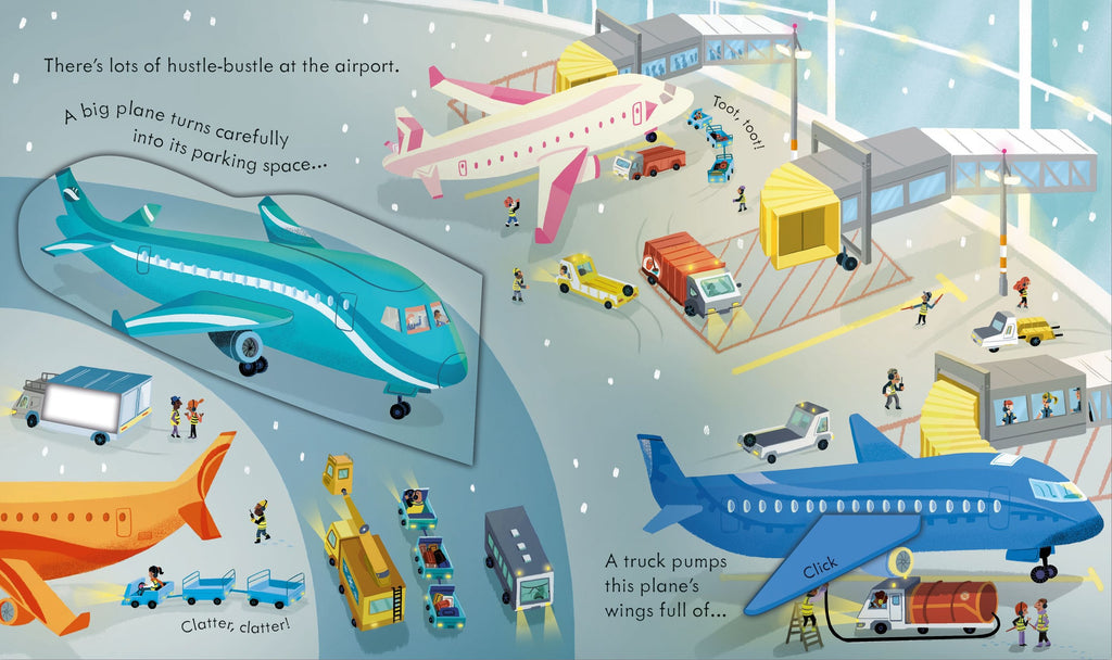 Carte educativa cu clapete Priveste in interior: cum functioneaza un avion, Peep Inside How a Plane Works, Usborne, +3 ani