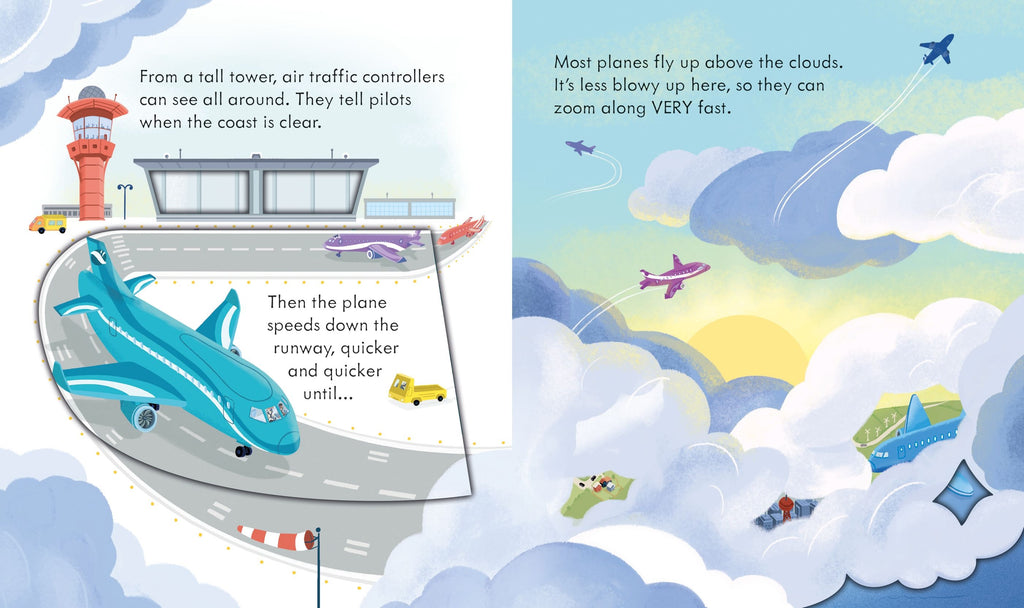 Carte educativa cu clapete Priveste in interior: cum functioneaza un avion, Peep Inside How a Plane Works, Usborne, +3 ani