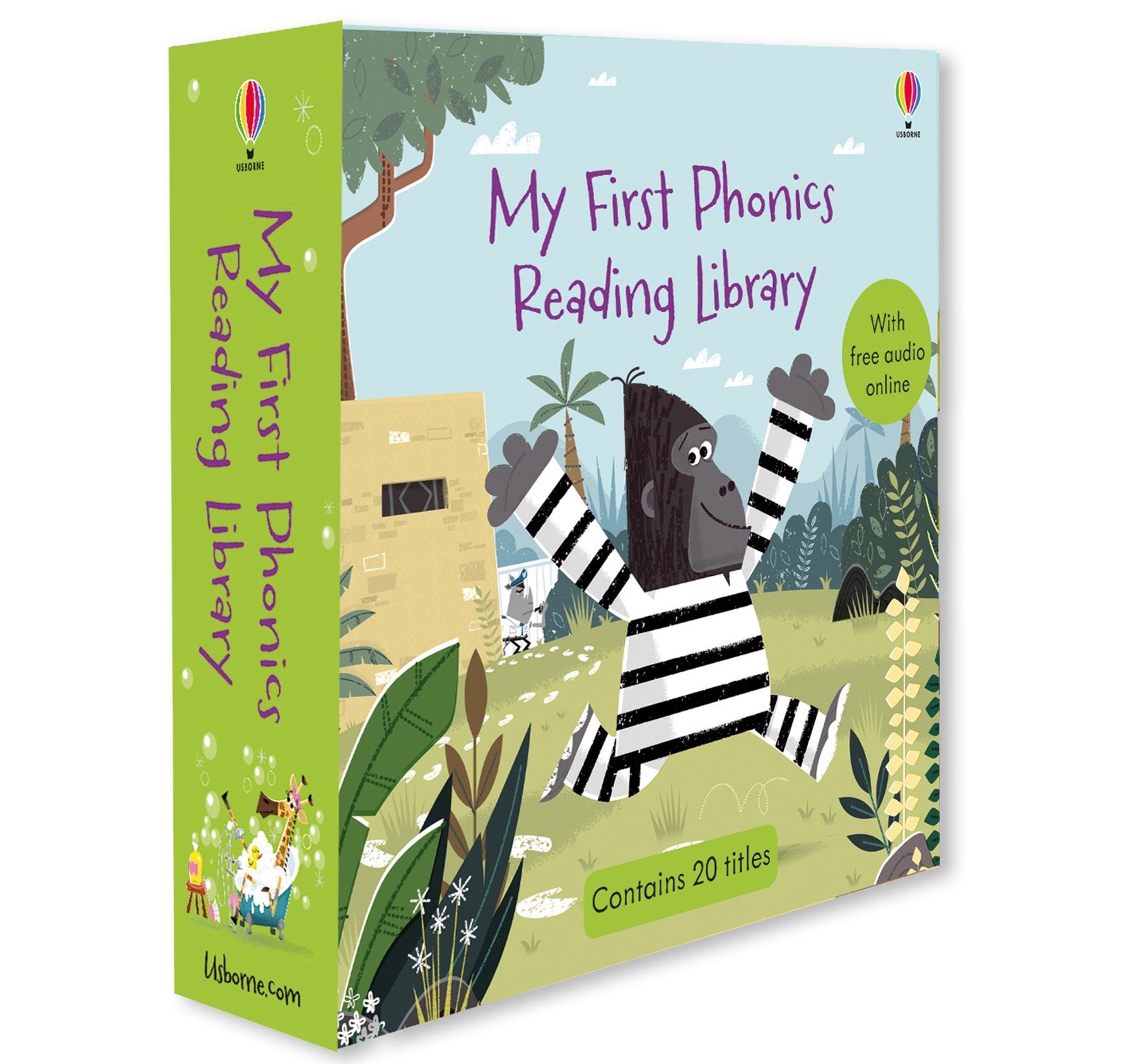 Set de 20 de carti educative Prima mea biblioteca de lectura fonetica, My First Phonics Reading Library, Usborne, +3 ani