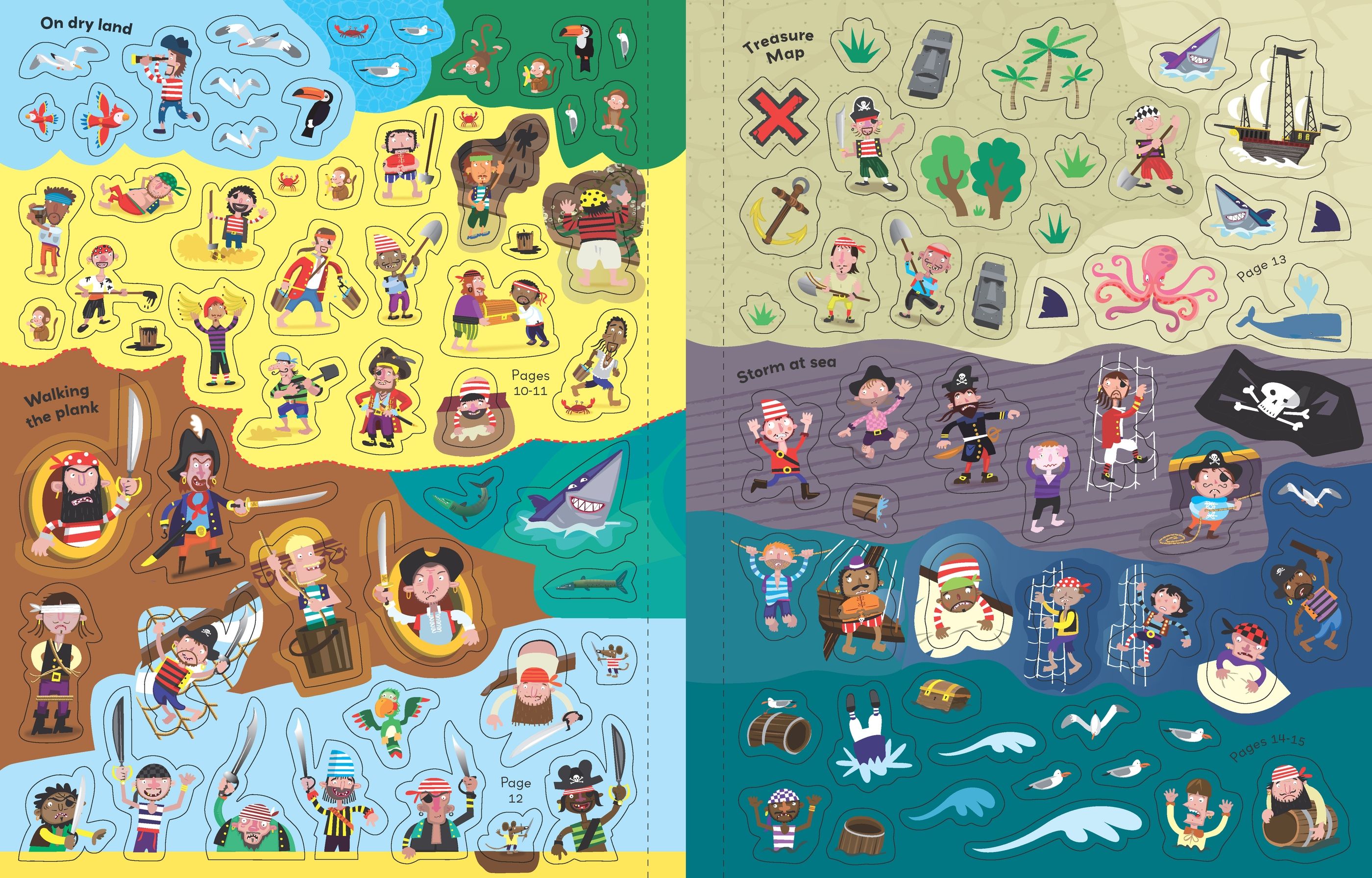 Carte cu peste 450 de stickere despre pirati, Pirate Sticker Book,Usborne, +5 ani