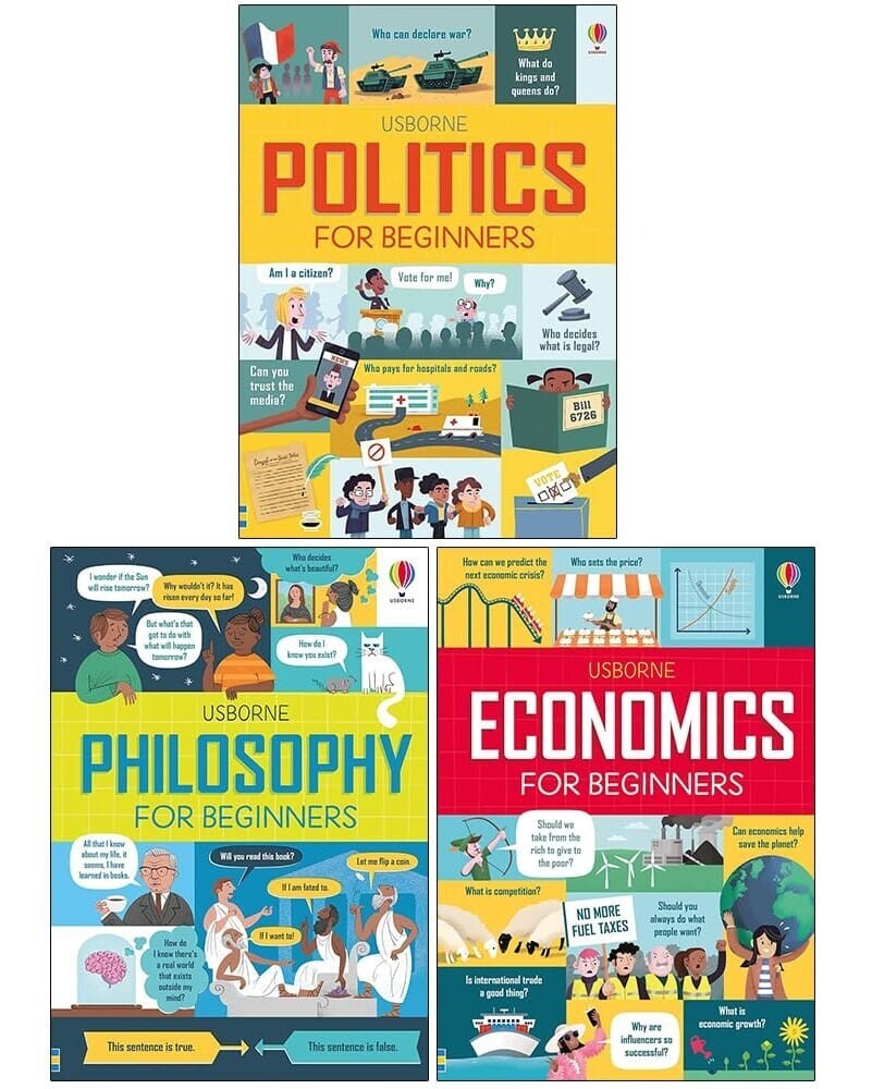 Set de carti Politics, Philosophy & Economics for Begginers, Usborne, +10 ani
