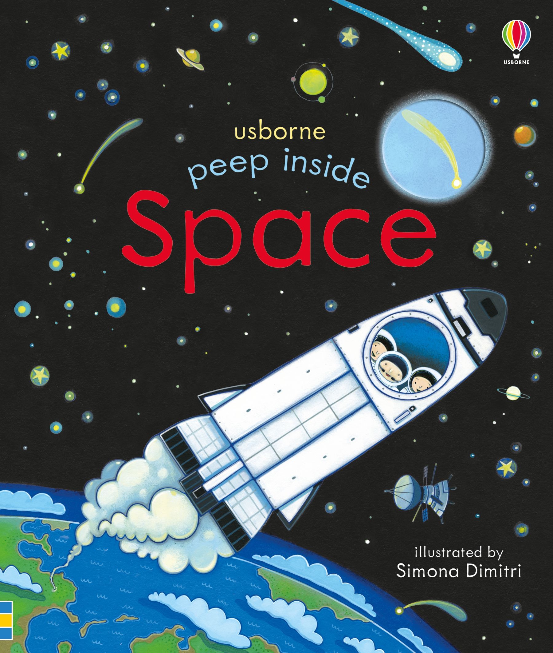 Carte cu clapete Peep Inside Space, Usborne, +3 ani
