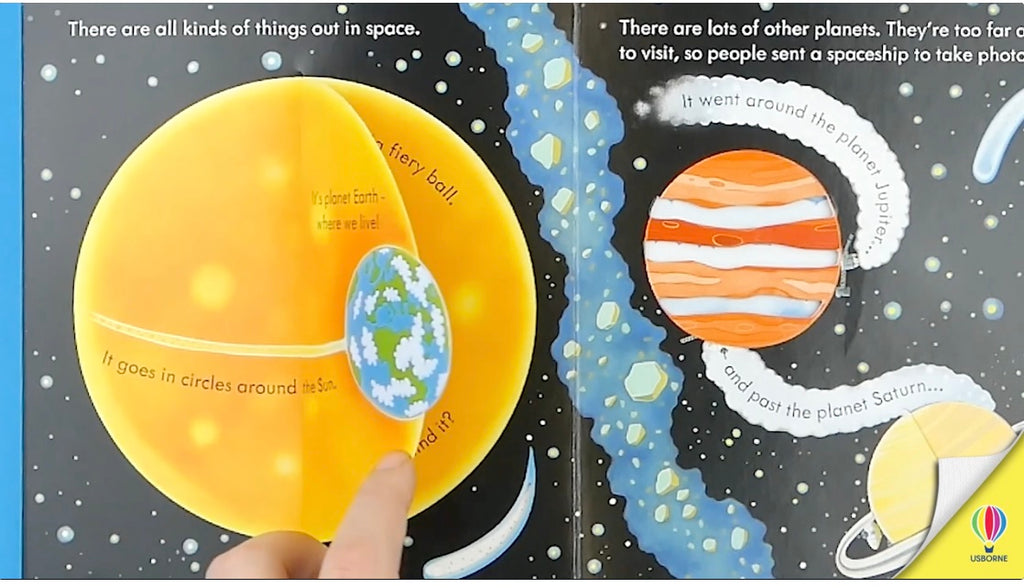 Carte cu clapete Peep Inside Space, Usborne, +3 ani