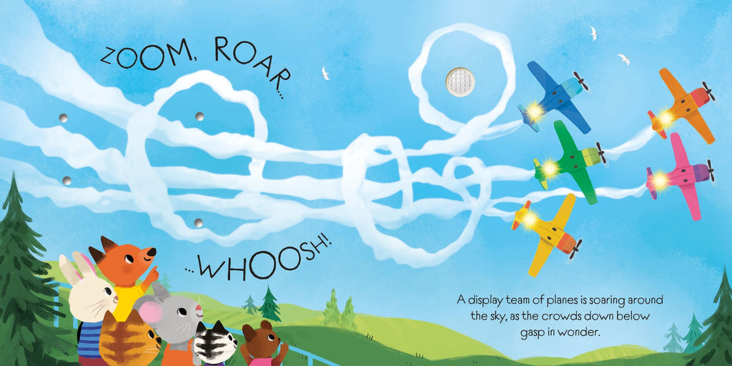 Carte cu lumini si sunete Avioane si elicoptere, Lights and Sounds Planes and Helicopters, Usborne, +12 luni