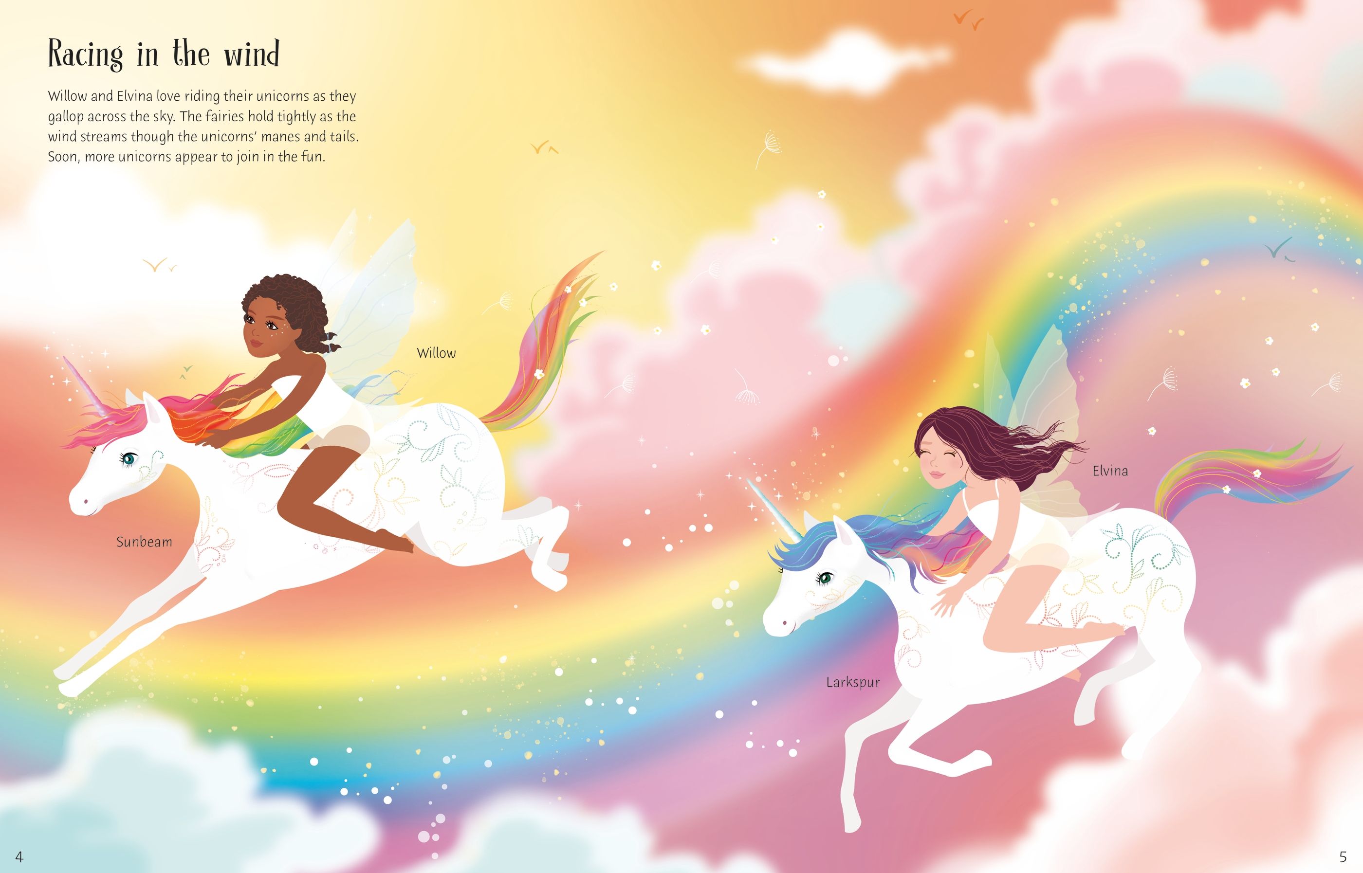Carte cu stickere Sticker Dolly Dressing Rainbow Unicorns, Usborne, +5 ani