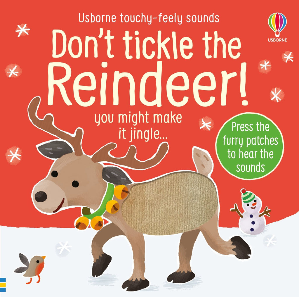 Carte senzoriala de Craciun Nu gadila renul!,  Don't Tickle the Reindeer!, Usborne, +6 luni