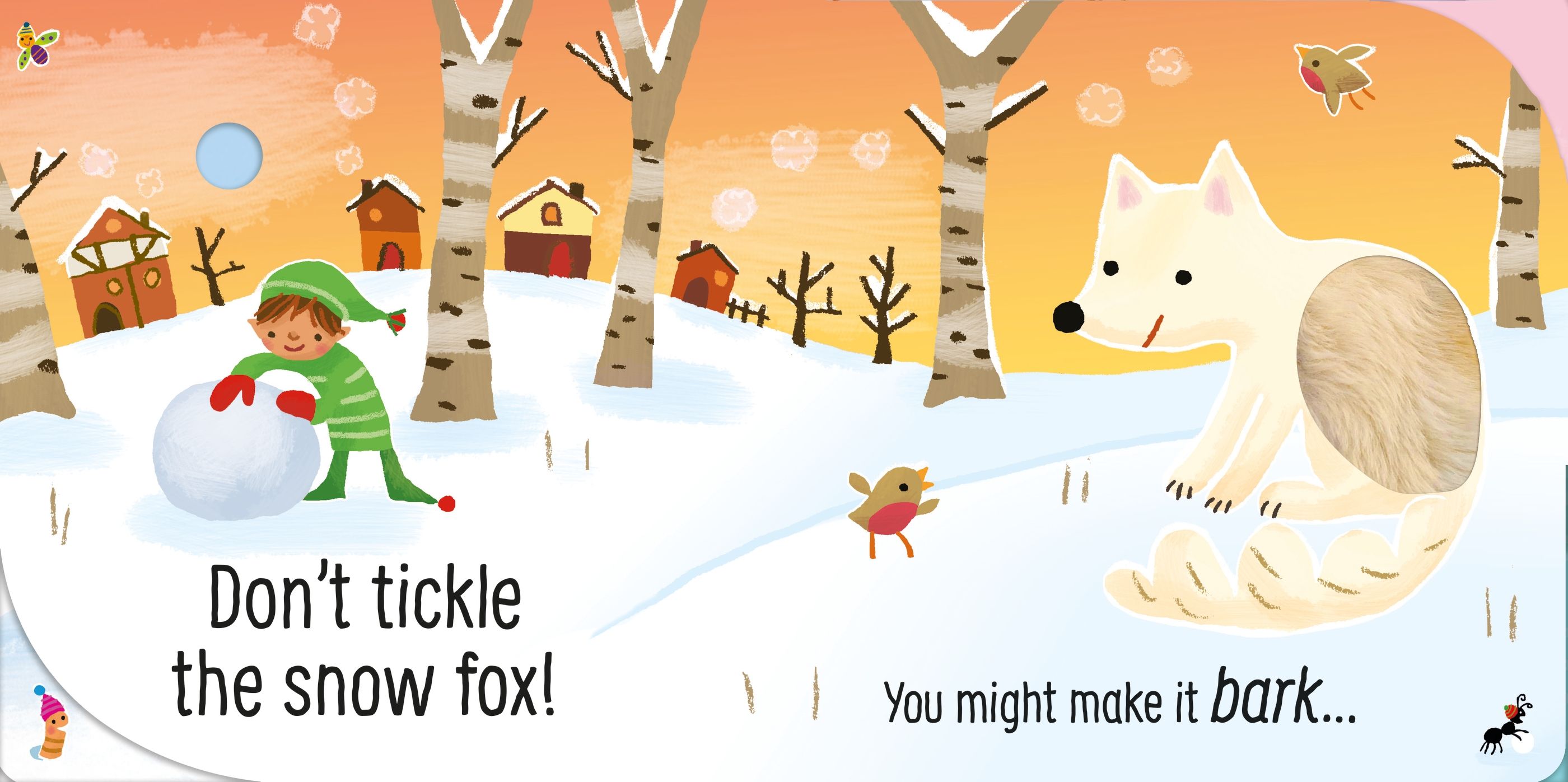Carte senzoriala de Craciun Nu gadila renul!,  Don't Tickle the Reindeer!, Usborne, +6 luni