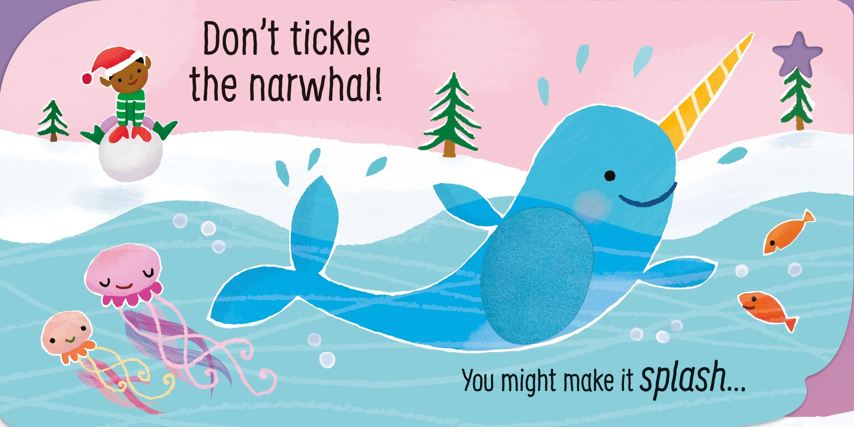Carte senzoriala de Craciun Nu gadila renul!,  Don't Tickle the Reindeer!, Usborne, +6 luni