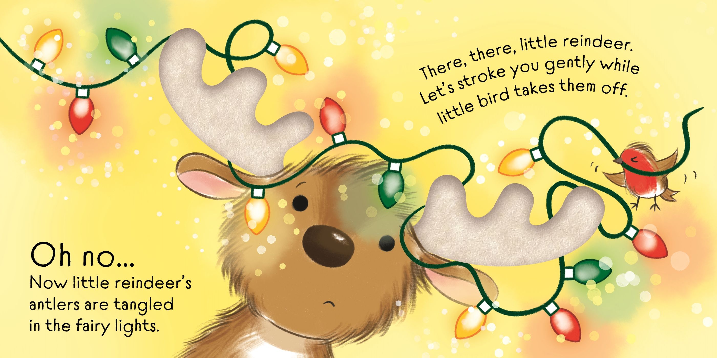 Carte senzoriala There There Little Reindeer, Usborne, +6 luni