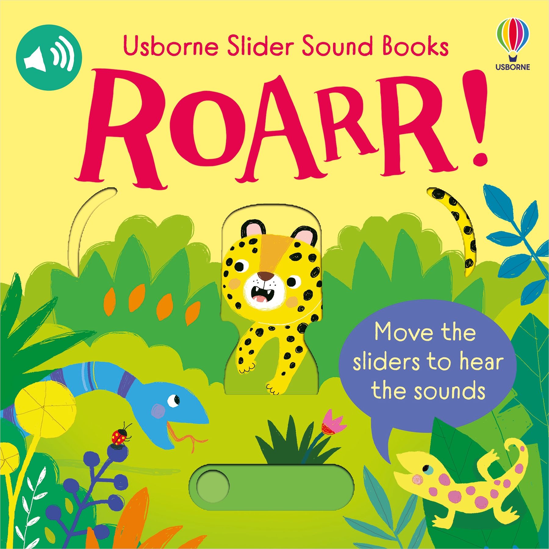 Carte interactiva cu sunete si ferestre glisante Roarr! Slider Sounds Books, Usborne, +6 luni