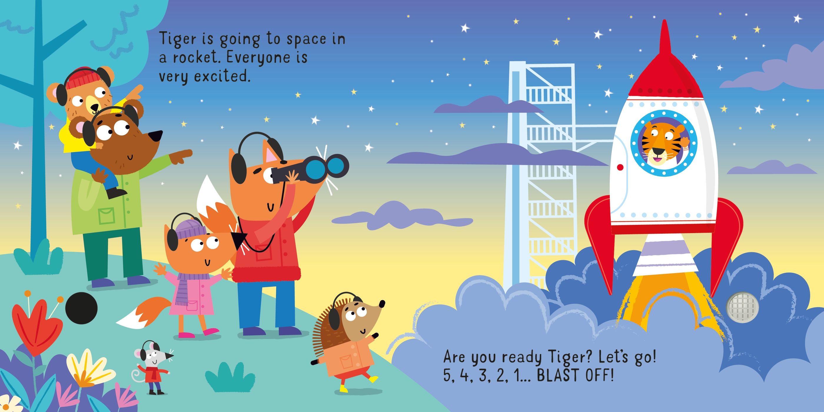 Carte interactiva cu sunete, Hai să mergem cu racheta!, Let's go on a Rocket!, Usborne, +12 luni