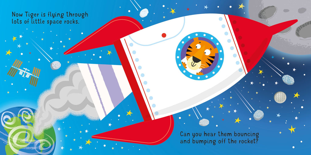 Carte interactiva cu sunete, Hai să mergem cu racheta!, Let's go on a Rocket!, Usborne, +12 luni