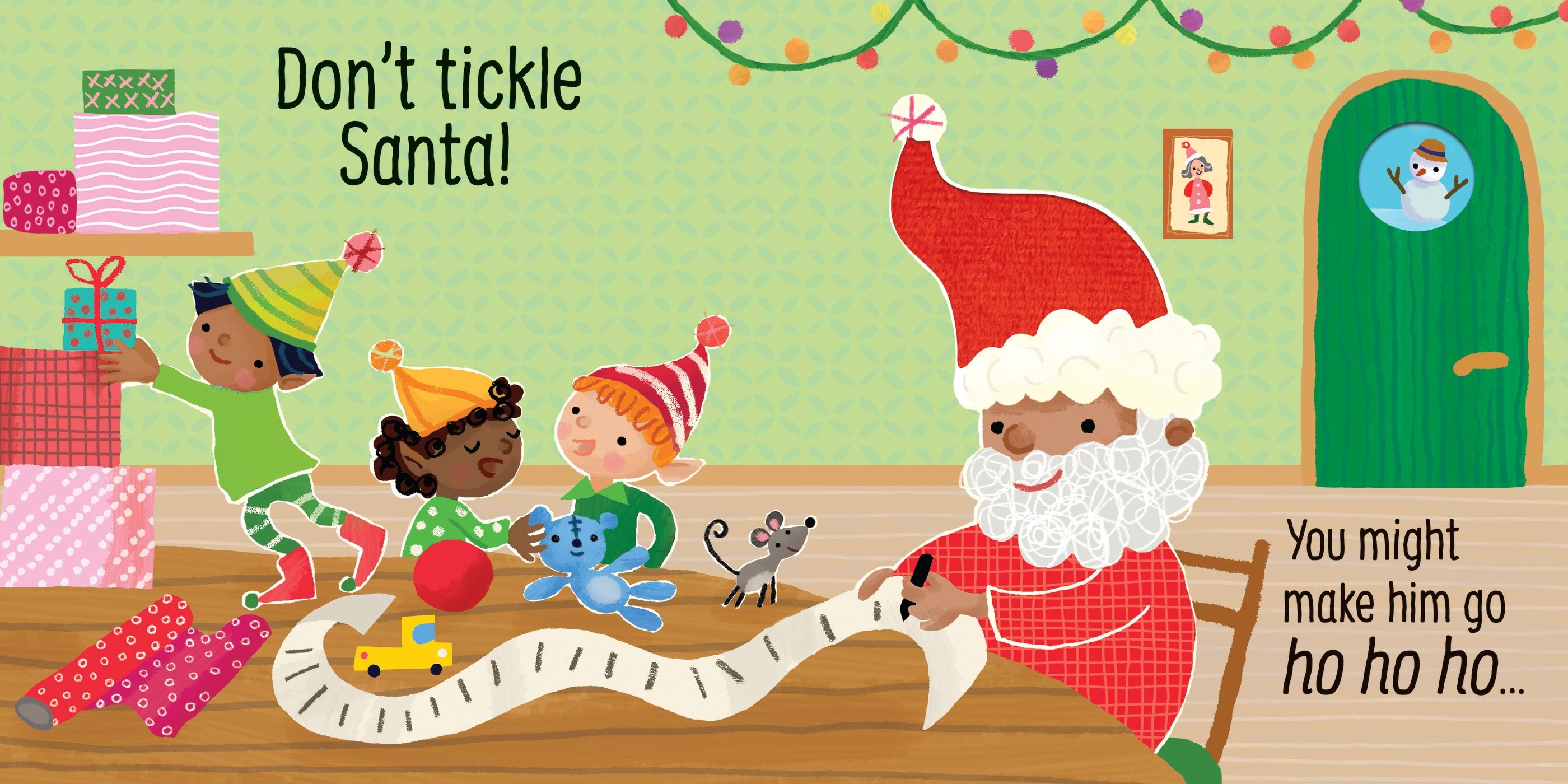 Carte interactiva cu sunete de Craciun Don't Tickle Santa!, Usborne, +6 luni