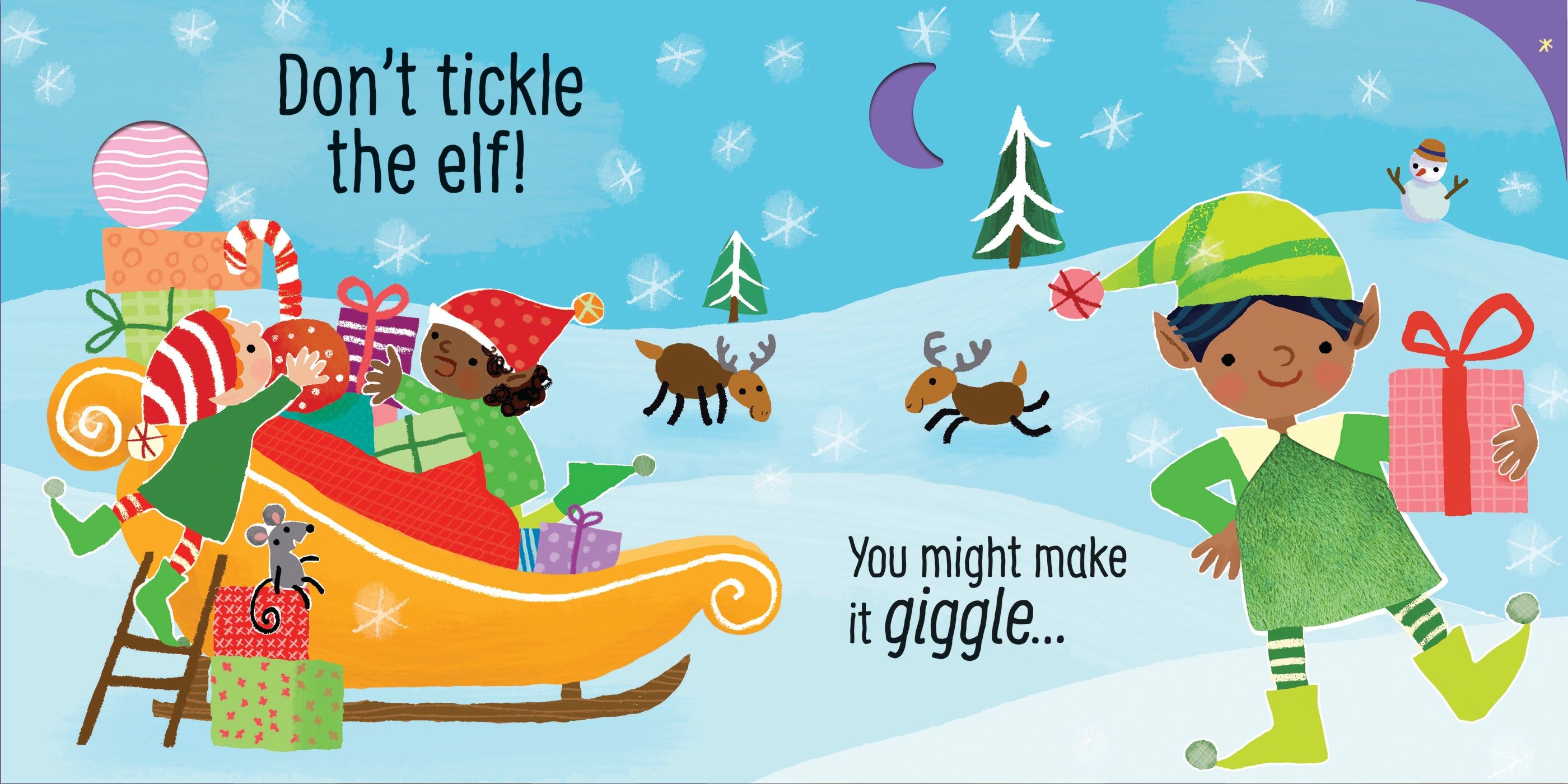 Carte interactiva cu sunete de Craciun Don't Tickle Santa!, Usborne, +6 luni