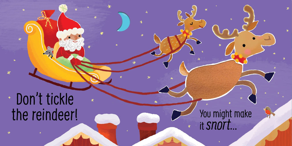Carte interactiva cu sunete de Craciun Don't Tickle Santa!, Usborne, +6 luni