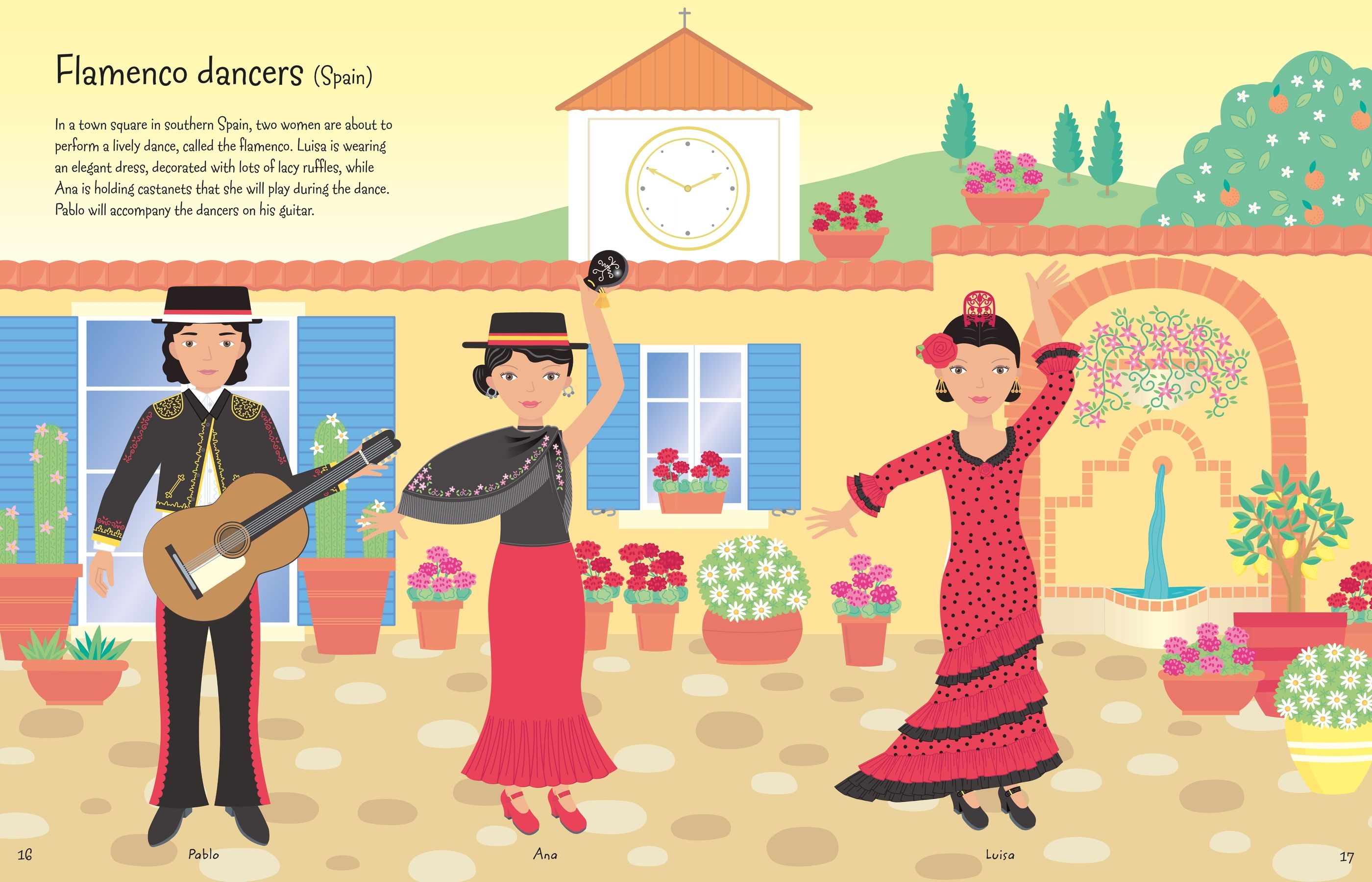 Carte cu stickere In jurul Pamantului, Sticker Dolly Dressing Around the World, Usborne, +5 ani