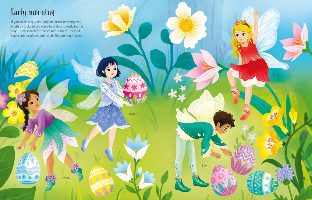 Carte cu stickere de Paste, Sticker Dolly Dressing Easter Egg Hunt, Usborne, +5 ani