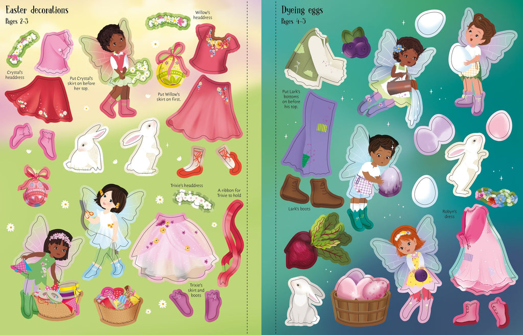 Carte cu stickere Sticker Dolly Dressing Easter Party, Usborne, +5 ani