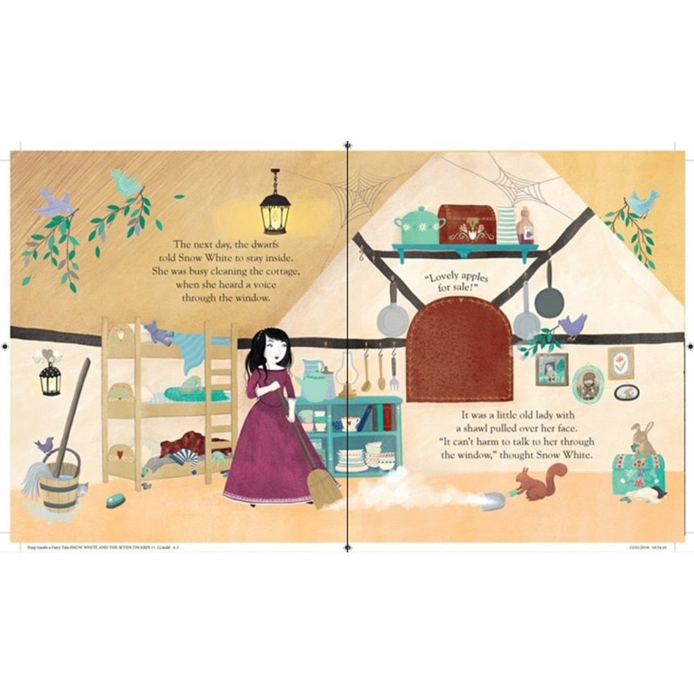 Carte cu clapete Alba ca Zapada si cei sapte pitici, Peep Inside a Fairy Tale Snow White and the Seven Dwarfs, Usborne, +3 ani