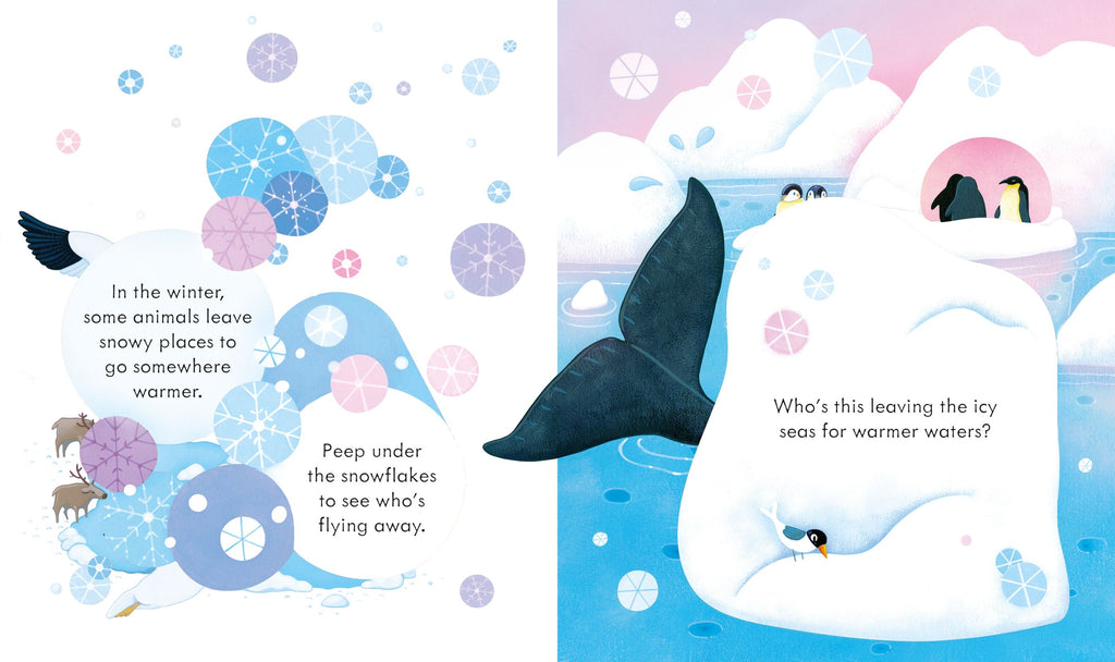 Carte cu clapete Descopera locuri inzapezite, Peep Inside Snowy Places, Usborne, +3 ani