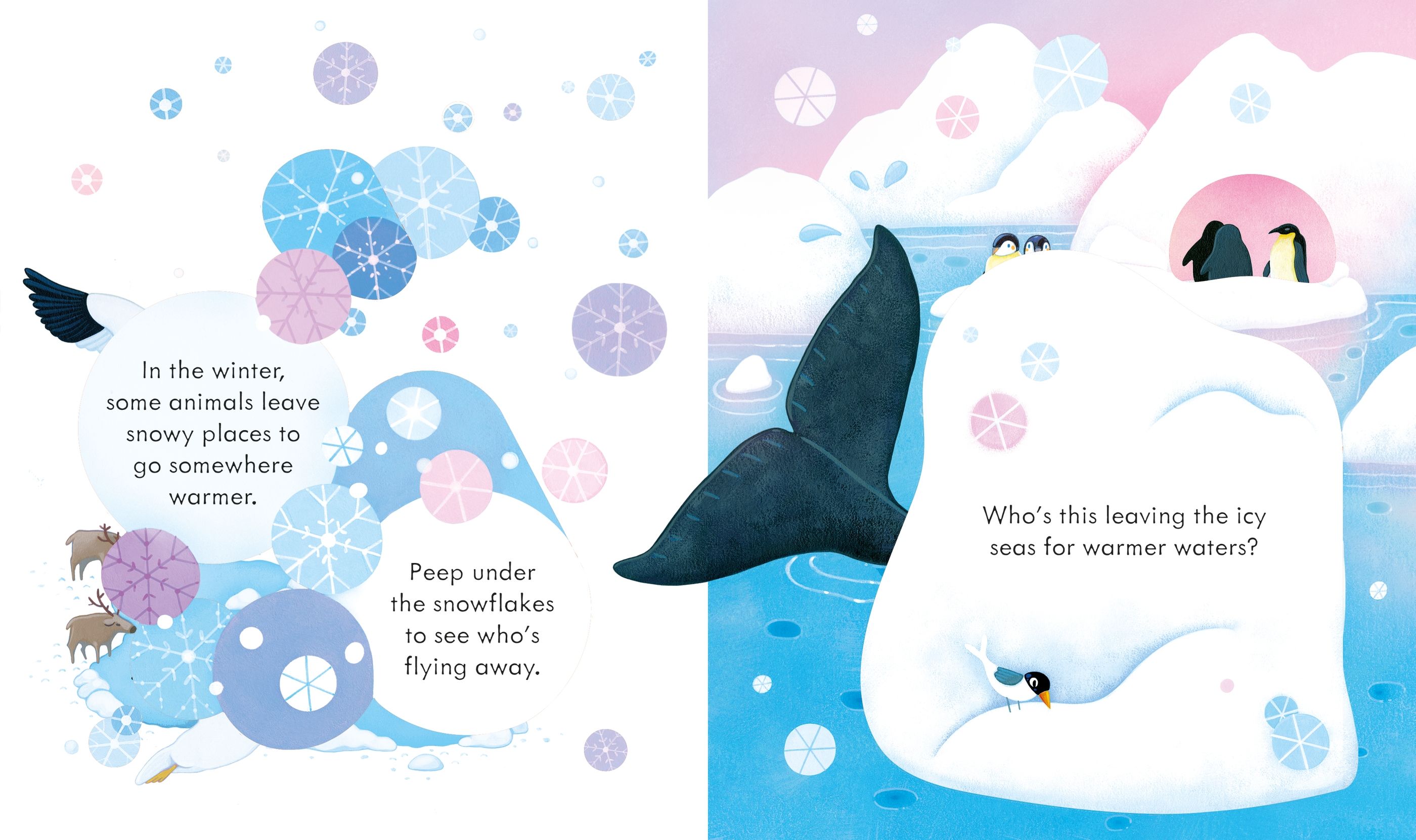 Carte cu clapete Descopera locuri inzapezite, Peep Inside Snowy Places, Usborne, +3 ani