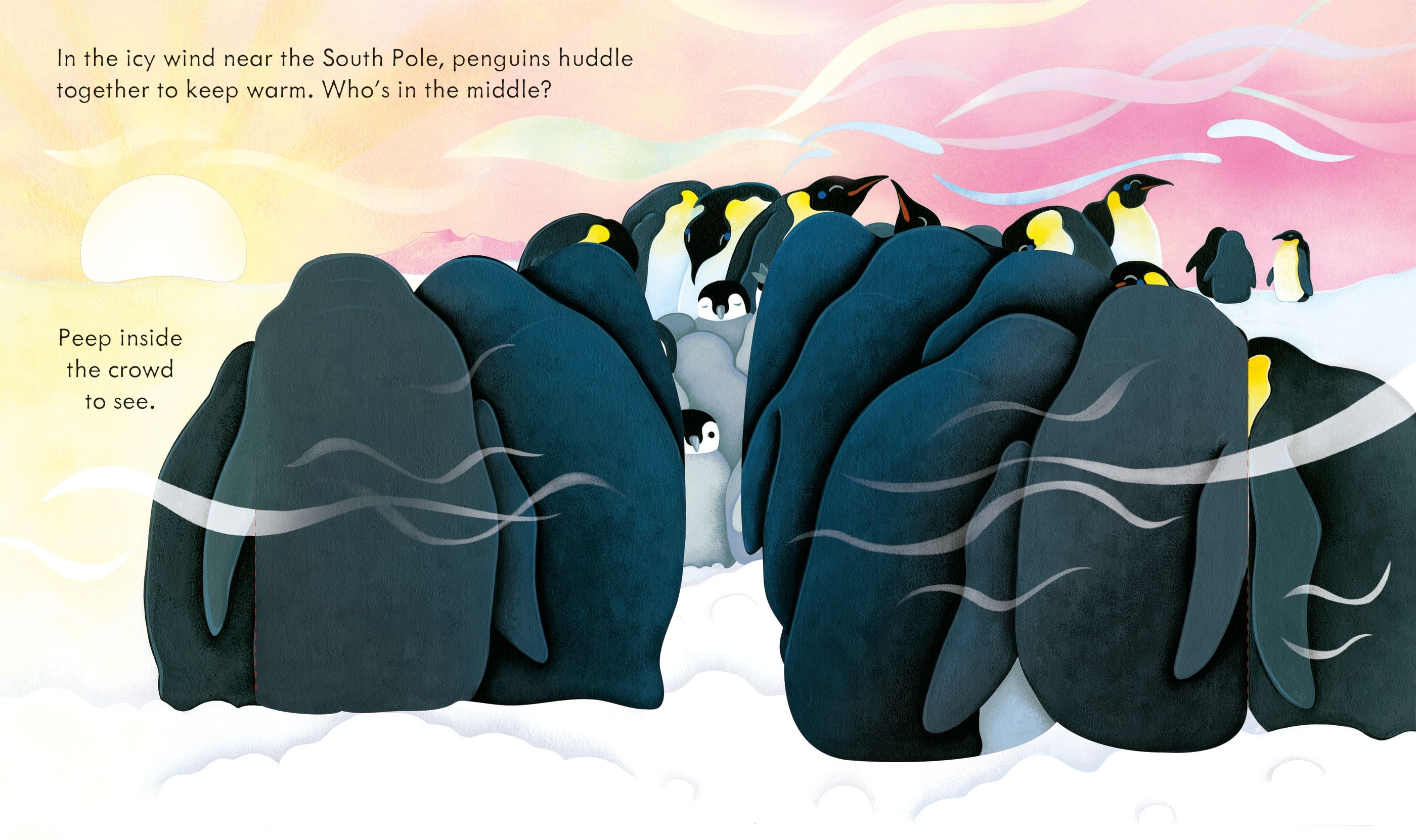 Carte cu clapete Descopera locuri inzapezite, Peep Inside Snowy Places, Usborne, +3 ani