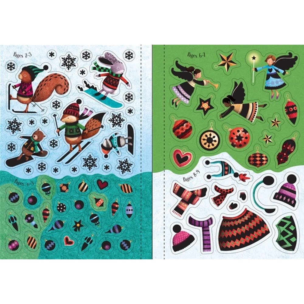 Carte interactiva cu stickere de Craciun, Little Sparkly Christmas Book, Usborne, +6 luni