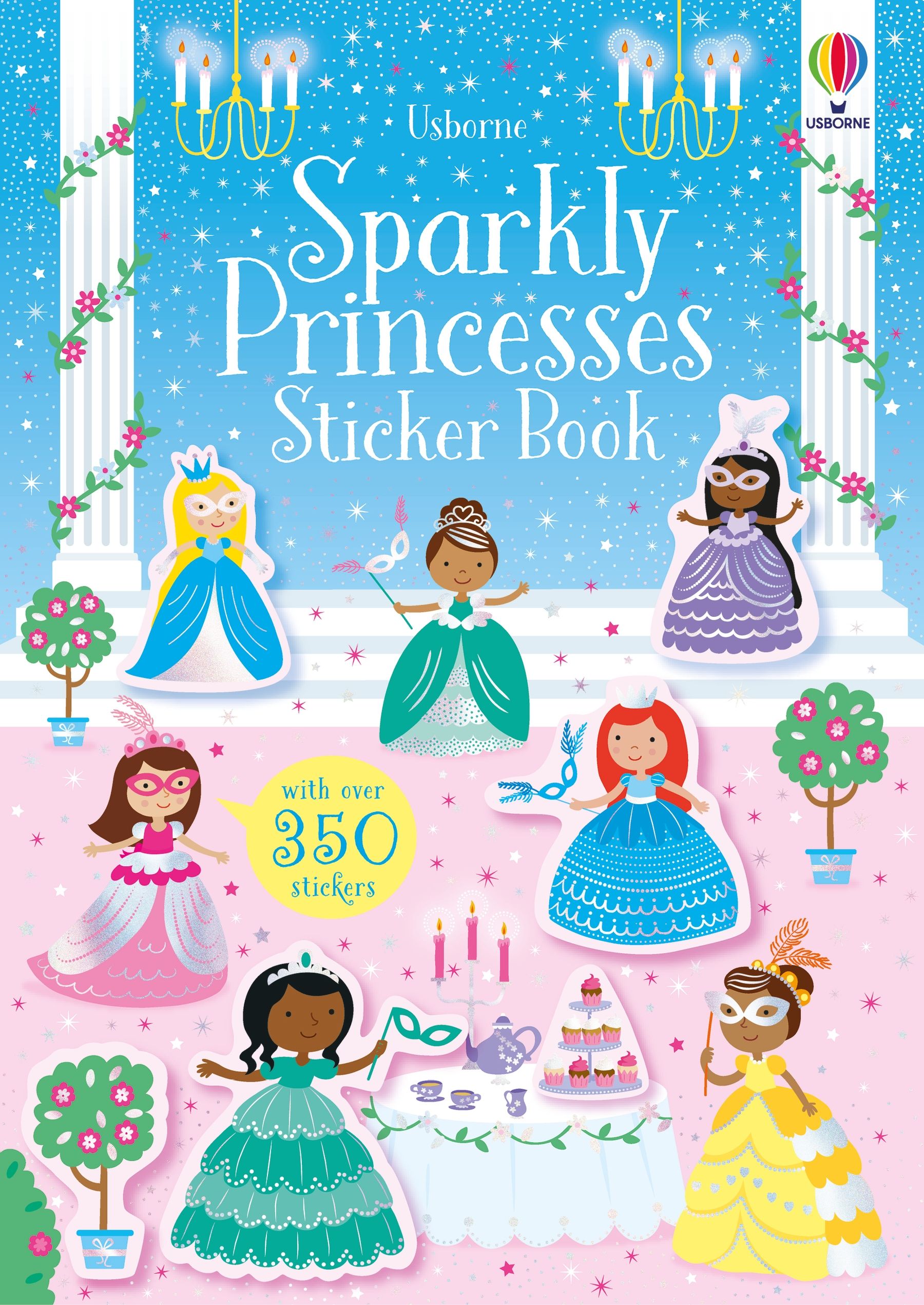 Carte cu stickere Printese stralucitoare, Sparkly Princesses Sticker Book, +3 ani