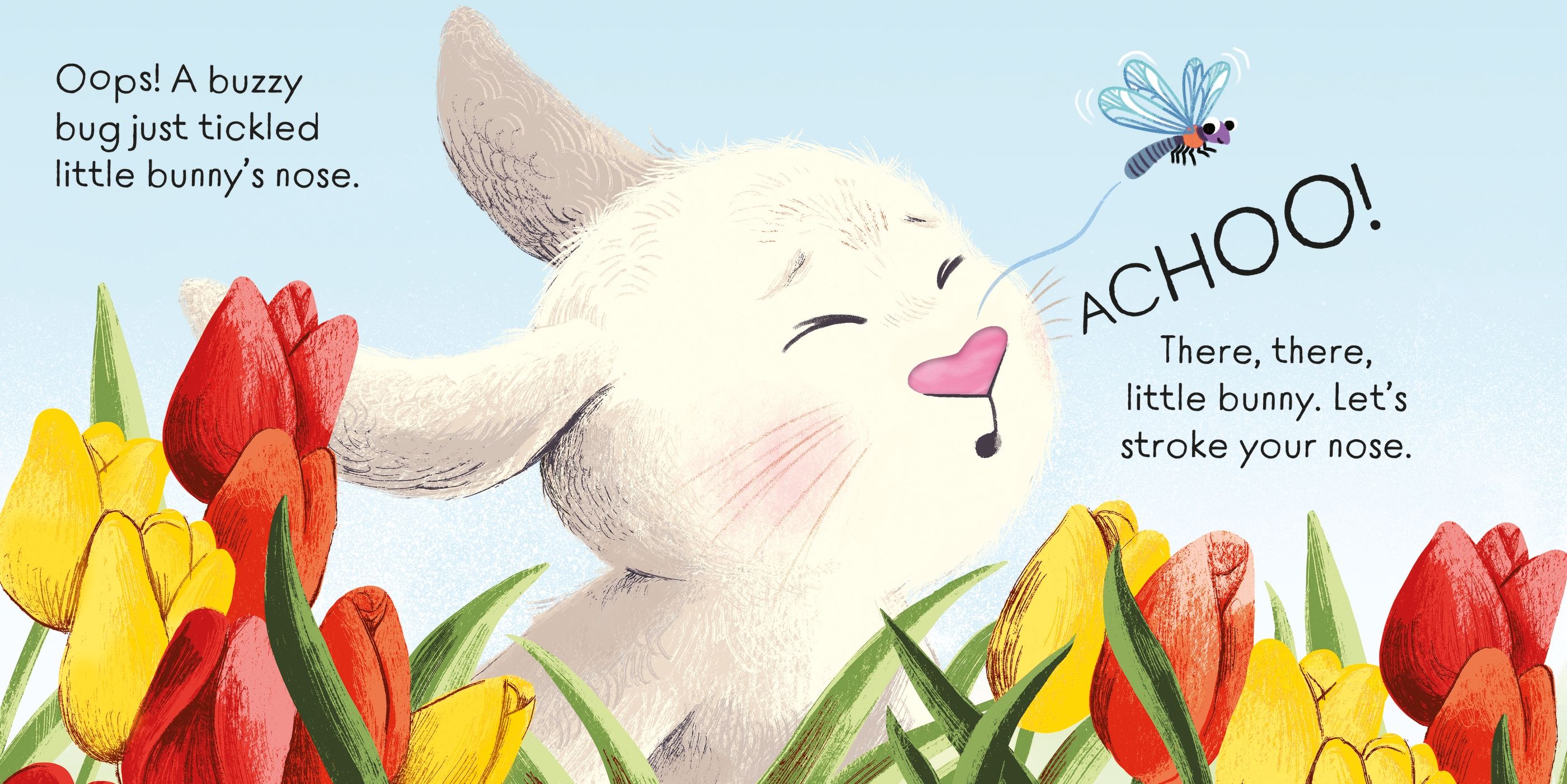 Carte senzoriala There There Little Bunny, Usborne, +6 luni