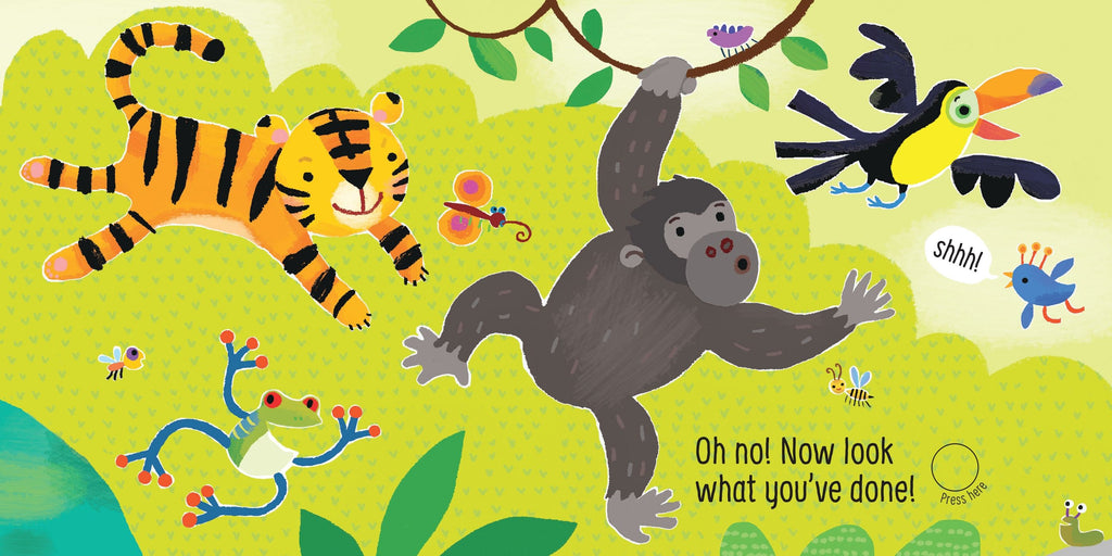 Carte senzoriala cu sunete pentru copii, "Don't tickle the Tiger", Usborne, +6 luni
