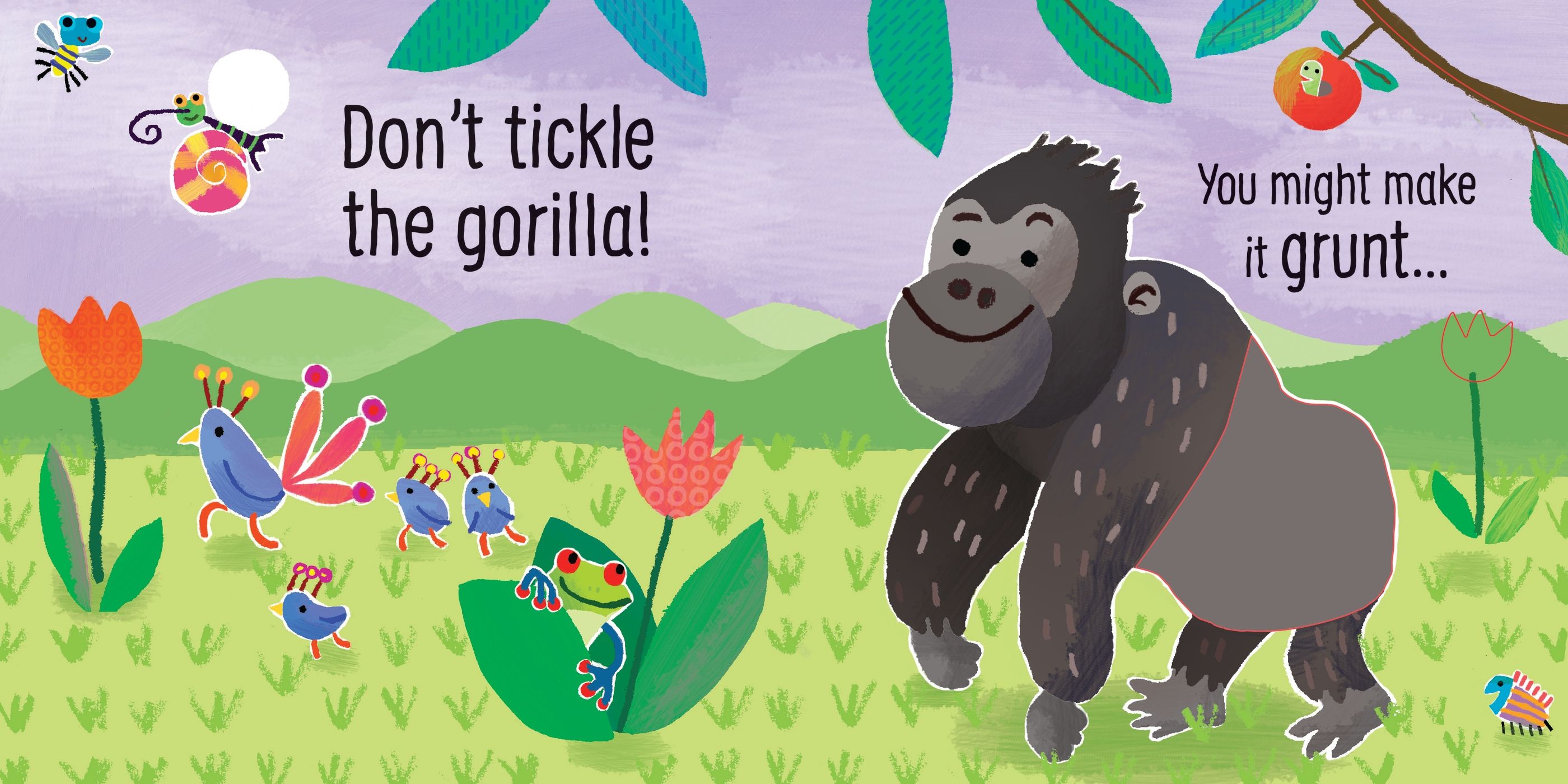 Carte senzoriala cu sunete pentru copii, "Don't tickle the Tiger", Usborne, +6 luni