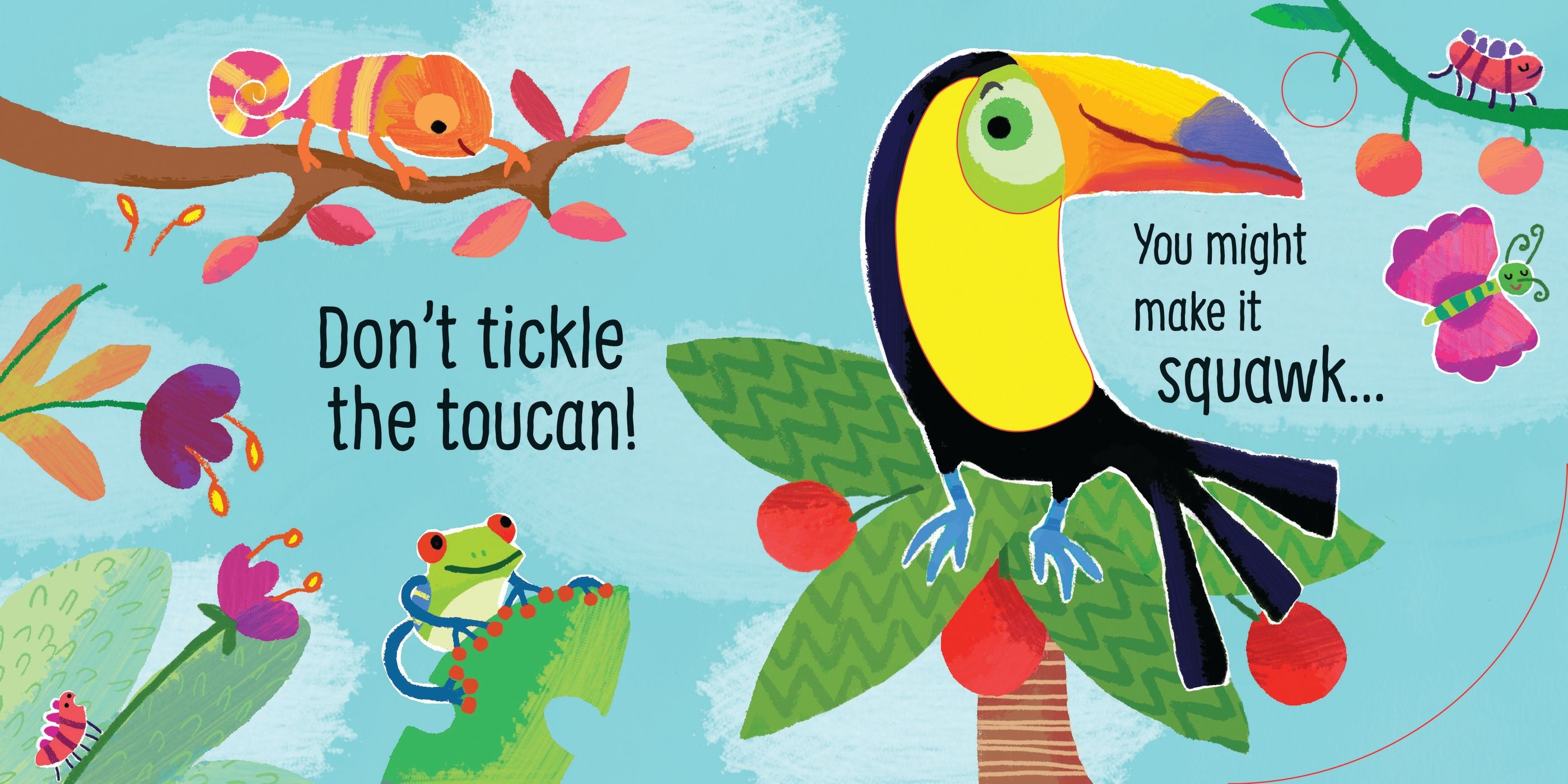 Carte senzoriala cu sunete pentru copii, "Don't tickle the Tiger", Usborne, +6 luni