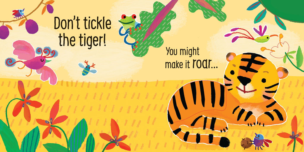 Carte senzoriala cu sunete pentru copii, "Don't tickle the Tiger", Usborne, +6 luni