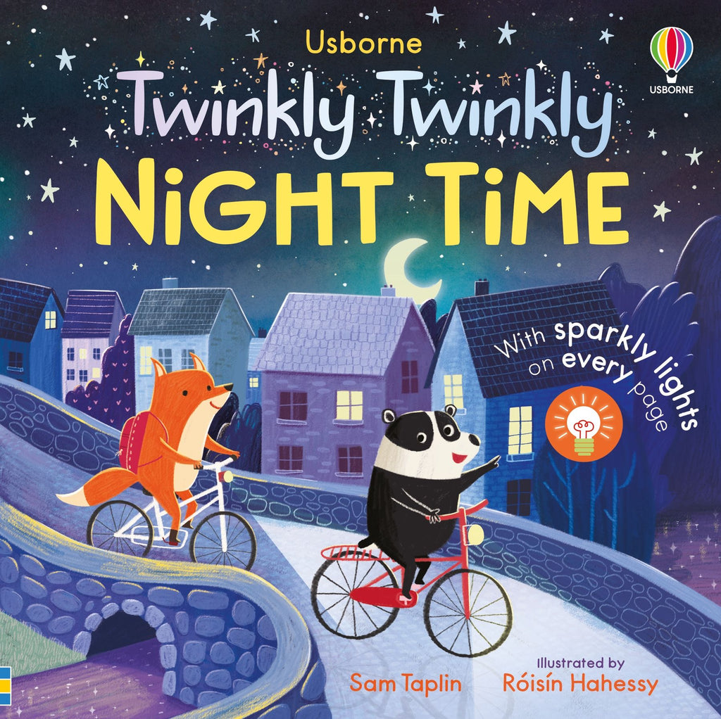 Carte interactiva cu lumini Twinkly Twinkly Night Time, Usborne, +6 luni